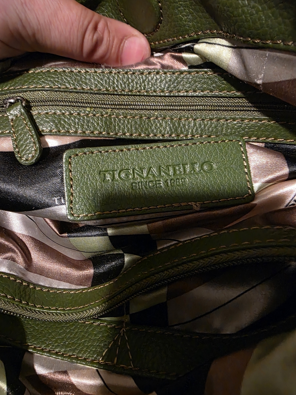 Tignanello Green Leather Shoulder Bag - Picture 7 of 7